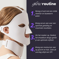 ERAYS. Glow Routine in 4 stappen: reinigen, serum aanbrengen voor geleiding, gebruik van het draadloze LED masker en afsluiten met moisturizer en SPF.