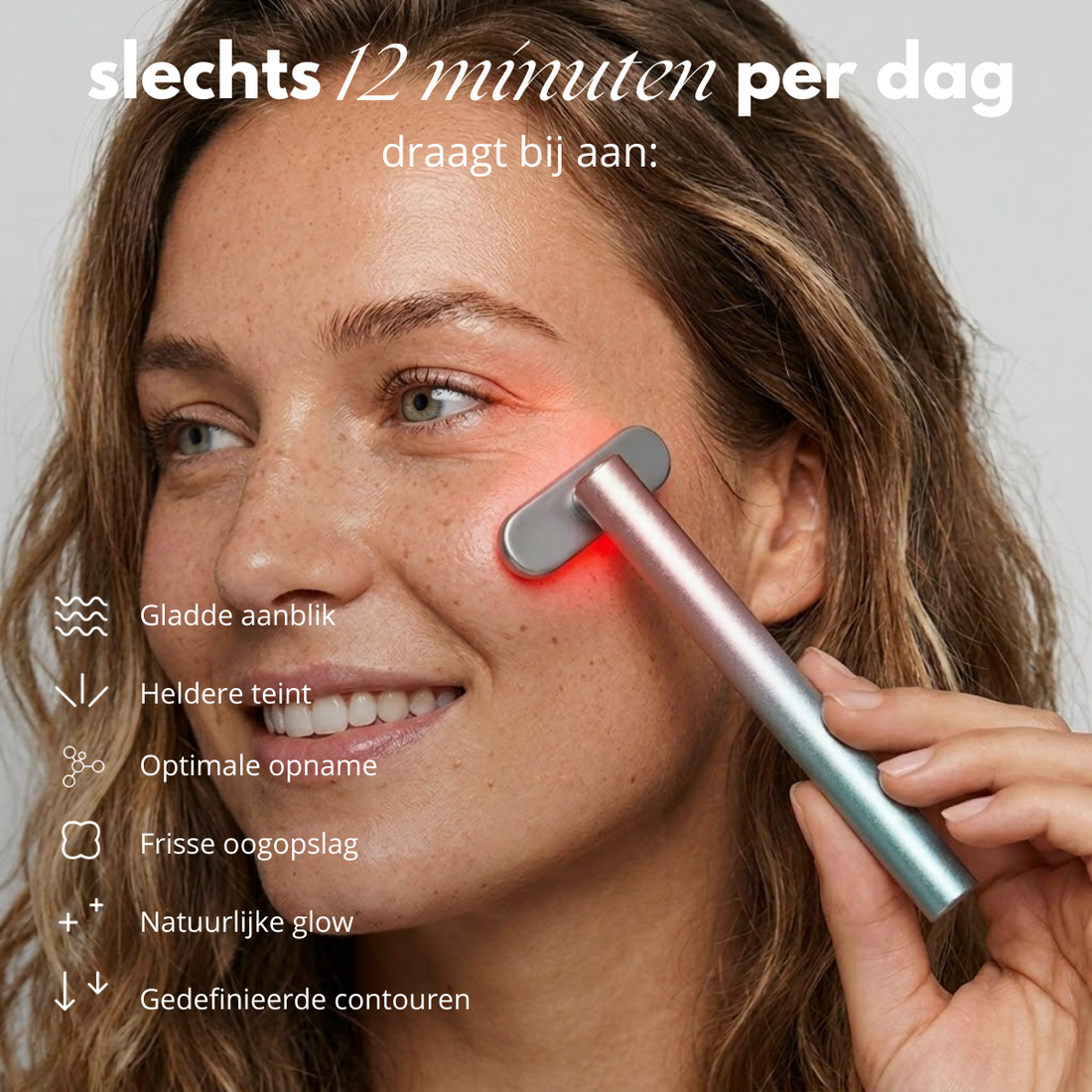ERAYS. 4-in-1 Skincare Wand voor gezichtsverzorging met roodlicht technologie en microstroom